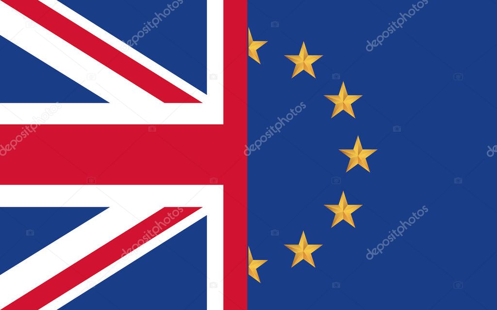 Great Britain and european Union flags concept