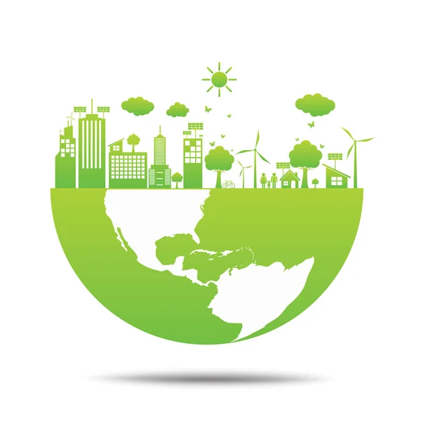 Παγκόσμια Πράσινη Πόλη Eco — Διανυσματικό Αρχείο