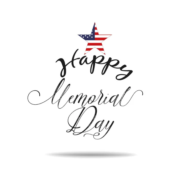 Buon Memorial Day Card Illustrazione Festa Nazionale Americana Con Bandiera — Vettoriale Stock