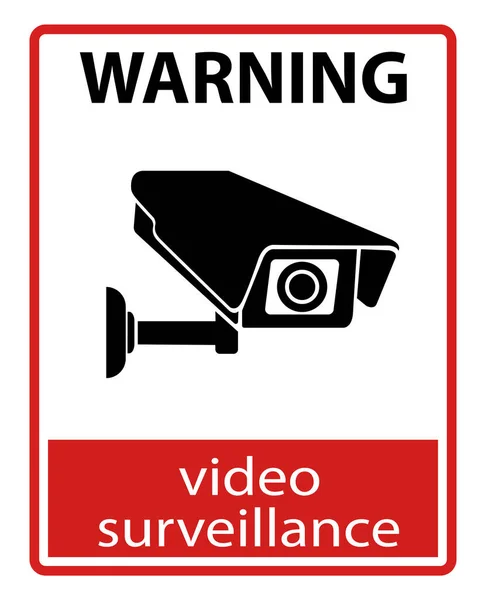 Znak Monitoringu Kamera Monitoringu Wyizolowany Wektor Czarny — Wektor stockowy