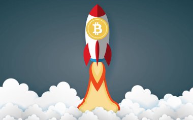 Bitcoin vektör simgesi. Büyük pazar sermayesi ile şifreli para birimi