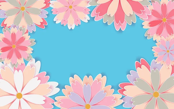 Papel Corte Flor Vacaciones Fondo Vector Ilustración — Archivo Imágenes Vectoriales