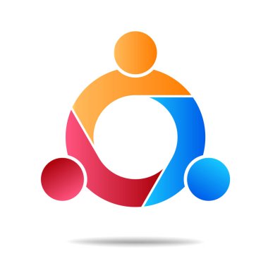 Topluluk, destek işareti İnsanlar sembolü. Vektör illüstrasyonu