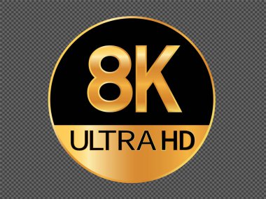 Web ve mobil için 8K Ultra HD çözünürlük simgesi