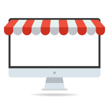 Mağaza veya pazar, Vektör illüstrasyon arkaplanı