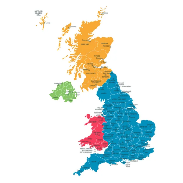 Landkarte Von Großbritannien — Stockvektor