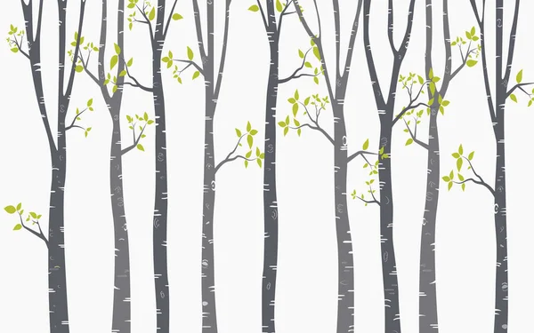 Bosque Temporada Invierno Vector Papel Ilustración — Archivo Imágenes Vectoriales