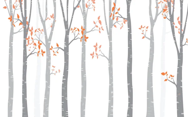 冬の森 紙ベクトルイラスト — ストックベクタ