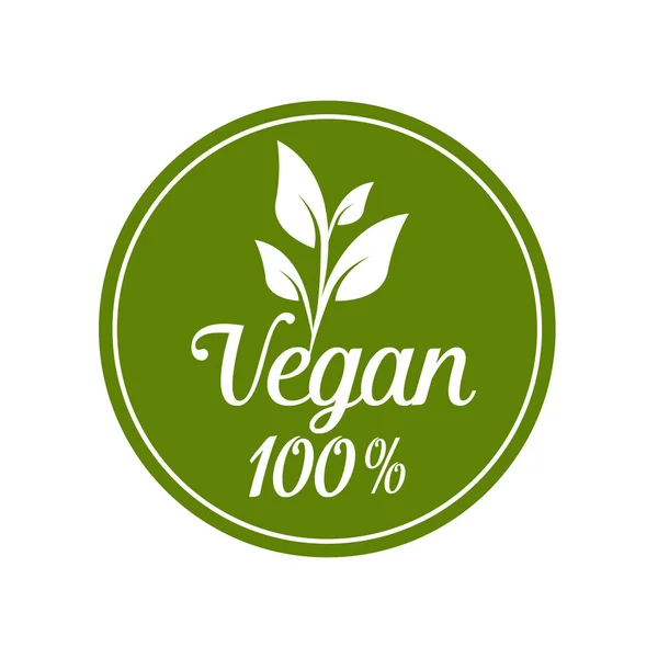 Vegan Icon Bio Ecology Organic Logos Badges Label Tag Green — Stock Vector