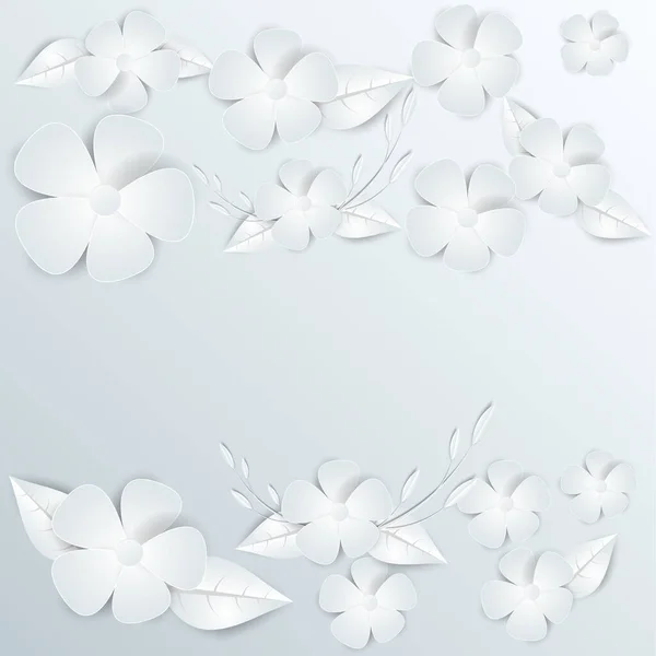 Σκελετός Ομιλίας Λευκά Κομμένα Χάρτινα Λουλούδια — Διανυσματικό Αρχείο