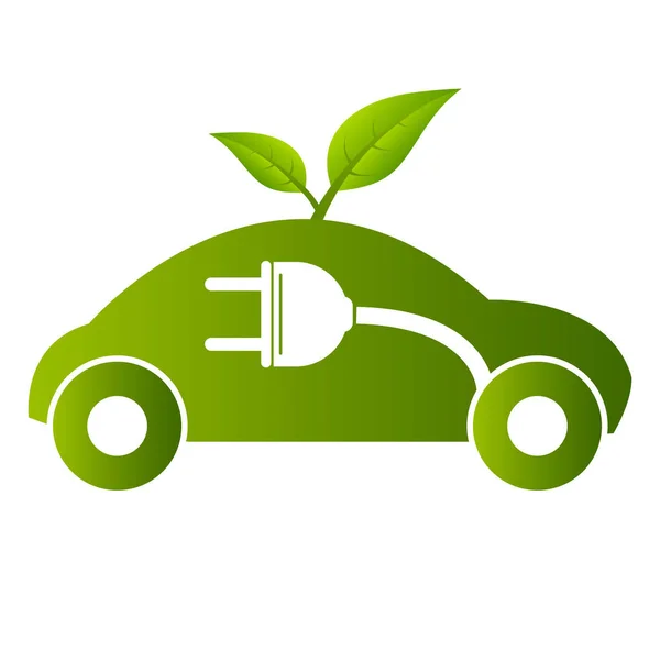 Elektrische Auto Concept Groene Aandrijving Symbool Vector Illustratie — Stockvector