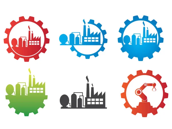 Robot Industrial Gear Concept Icon Set — Stock Vector