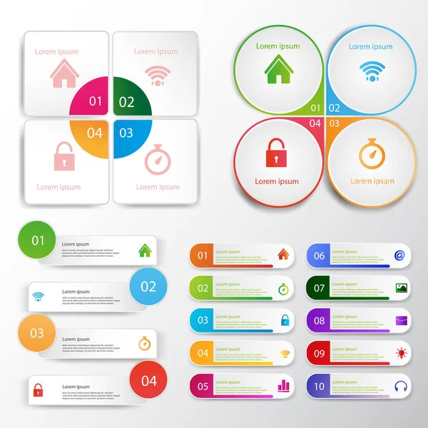 Conception Infographie Vectorielle Web Design Ensemble Concepts Entreprise — Image vectorielle