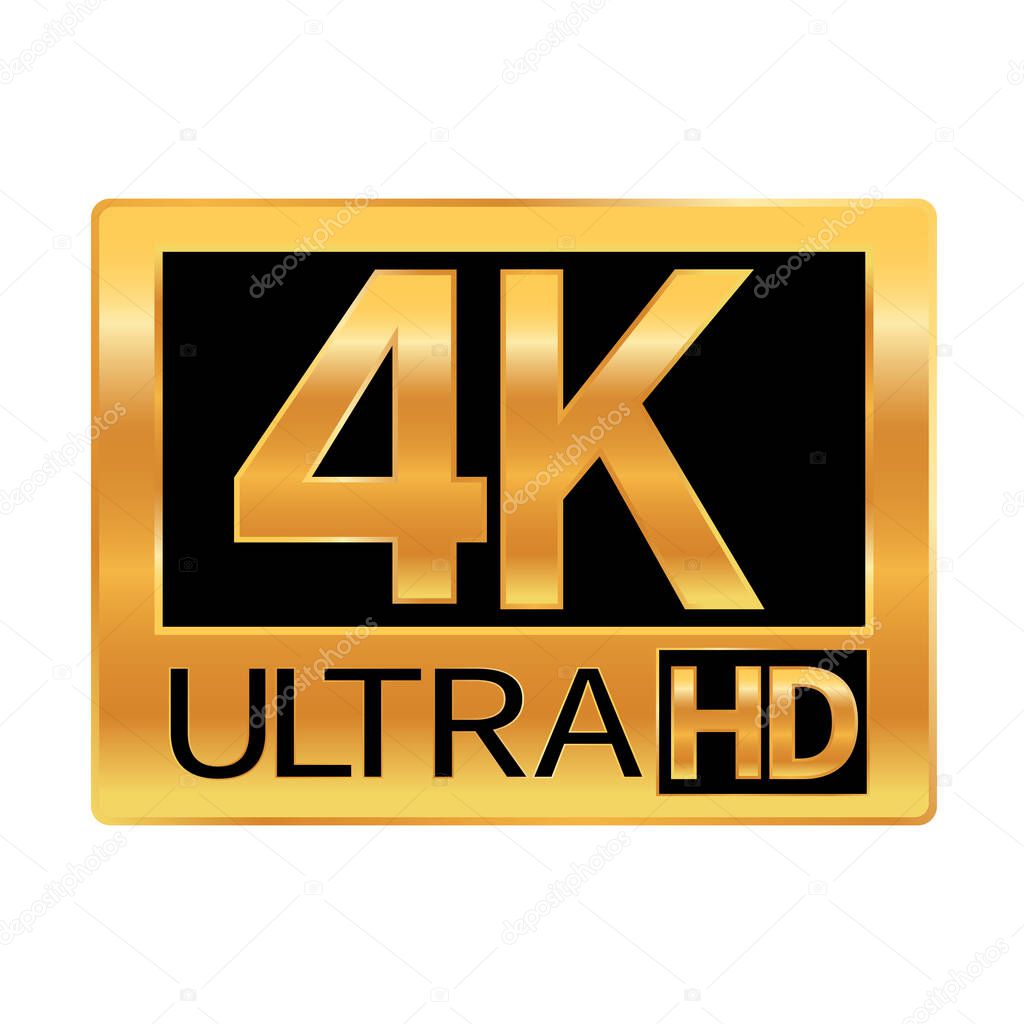 4K Ultra HD resolution icon for web and mobile