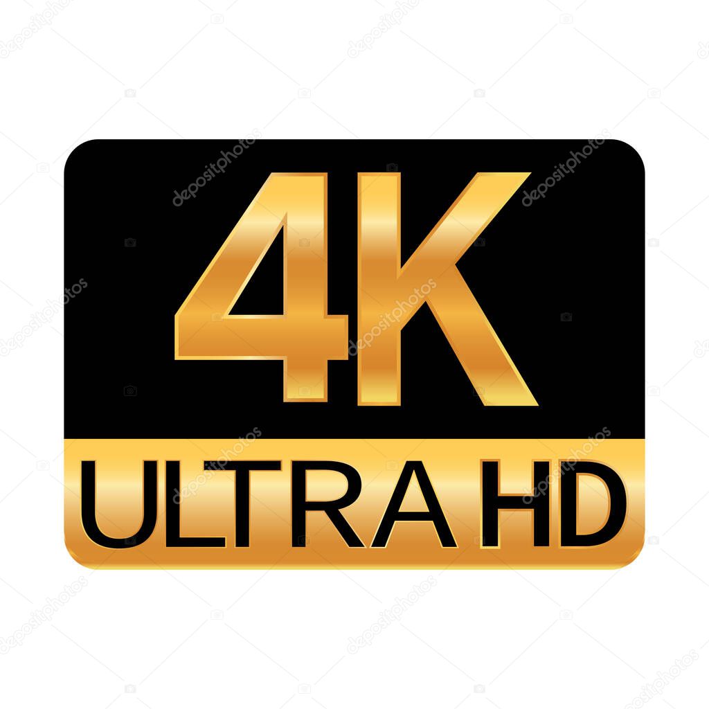 4K Ultra HD resolution icon for web and mobile