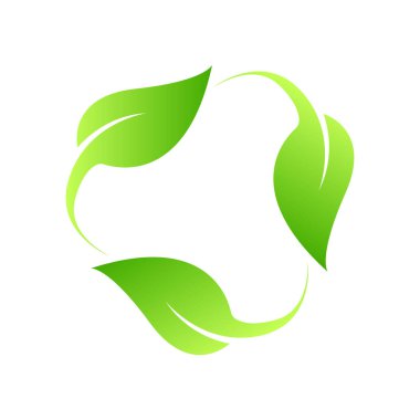 Yeşil Yaprak Simgesi Tasarım Vektörü İllüstrasyonu