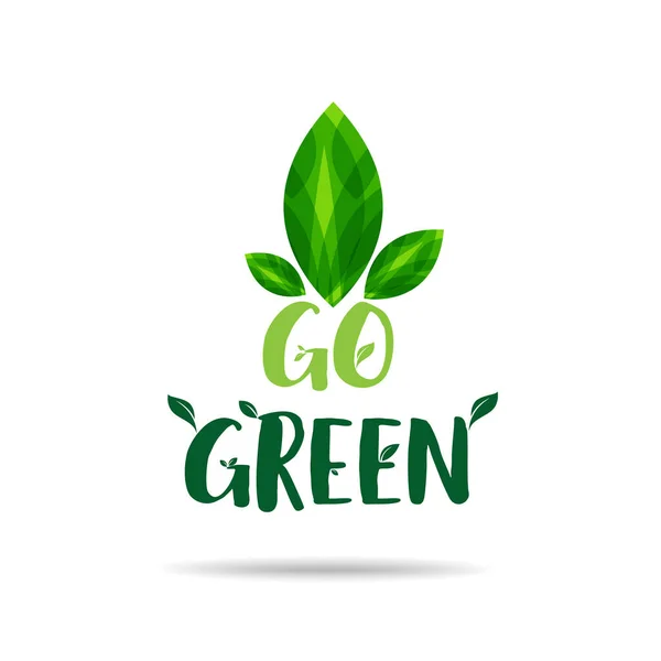 Green Eco Icon Leaves Vector Illustration — Stock Vector