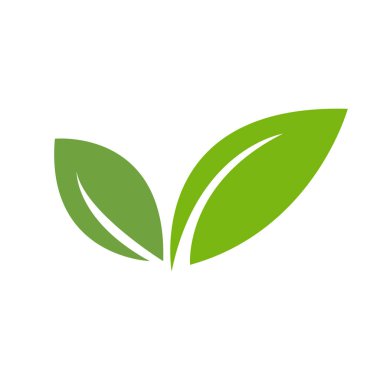 Yeşil Yaprak Simgesi Tasarım Vektörü İllüstrasyonu