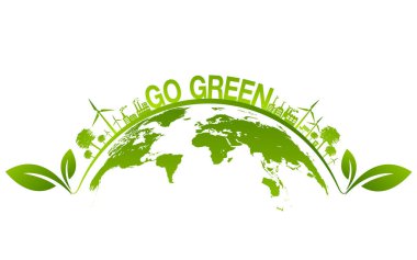 Sürdürülebilir enerji gelişimi için ekoloji kavramı ve Çevresel, Banner tasarım unsurları, Vektör illüstrasyonu