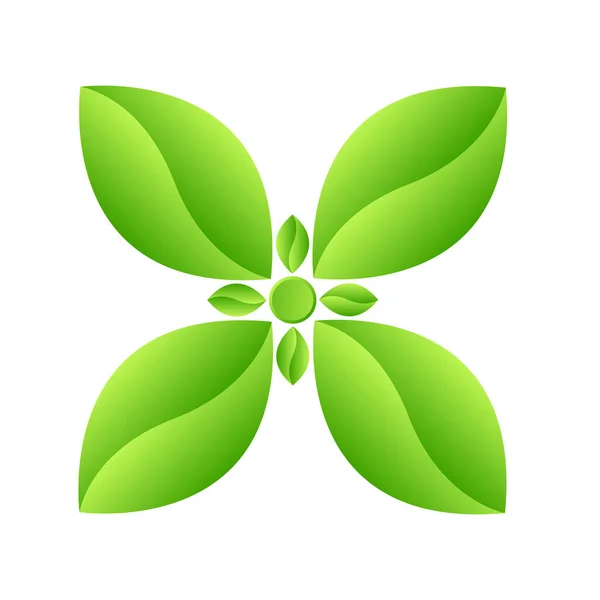 Projekt Zielonej Ikony Liści Ilustracja Wektora — Wektor stockowy