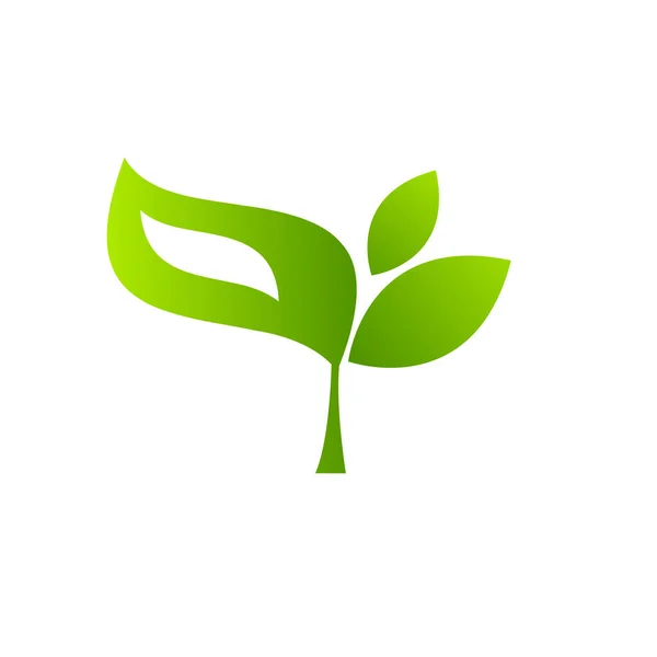 Vihreä Leaf Kuvake Suunnittelu Vektori Kuvitus — vektorikuva
