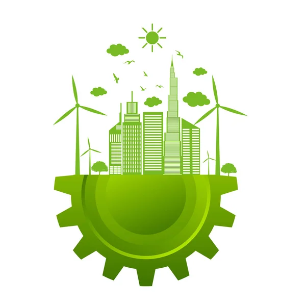 Concepto Ecología Medio Ambiente Elementos Diseño Banners Para Desarrollo Energético — Vector de stock