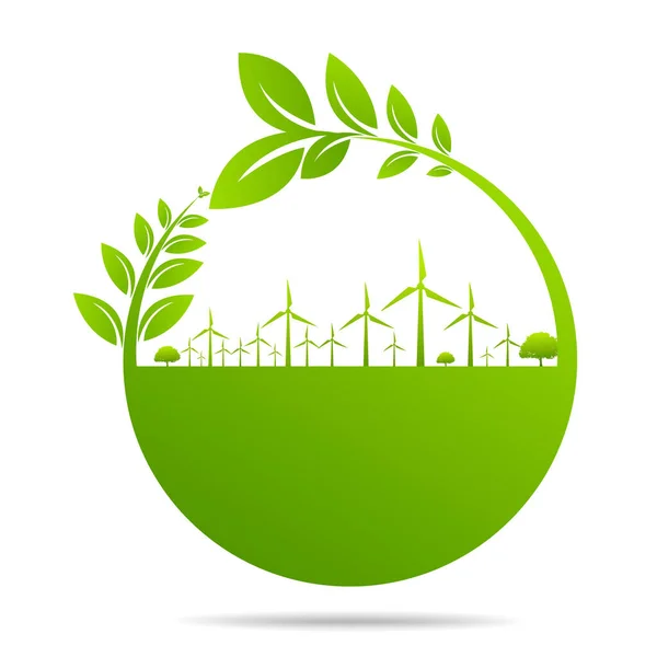 Ekologi Koncept Och Miljö Banner Designelement För Hållbar Energiutveckling Vektor — Stock vektor