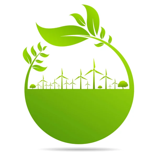 Concetto Ecologia Ambiente Banner Design Elements Sustainable Energy Development Illustrazione — Vettoriale Stock