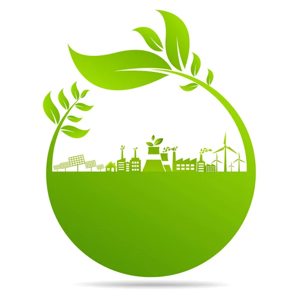 Ecologisch Concept Milieu Banner Design Elementen Voor Duurzame Energieontwikkeling Vector — Stockvector