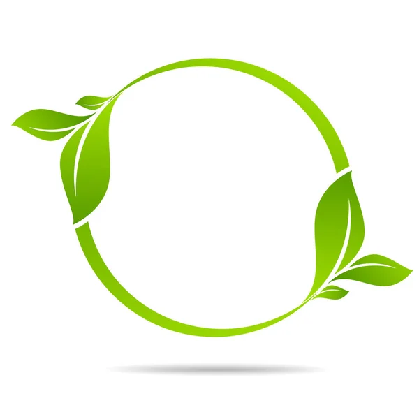 Ecología Orgánica Con Hoja — Vector de stock