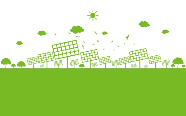 Ecologisch Concept Milieu Banner Design Elementen Voor Duurzame Energieontwikkeling Vector — Stockvector