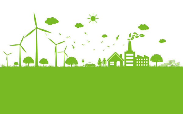 Ecology concept and Environmental ,Banner design elements for sustainable energy development, Vector illustration