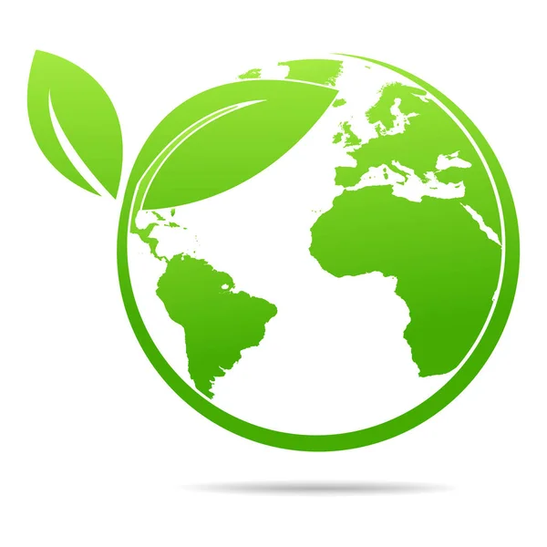 Wereld Milieu Besparing Logo Ecologie Vriendelijk Concept Vector Illustratie — Stockvector