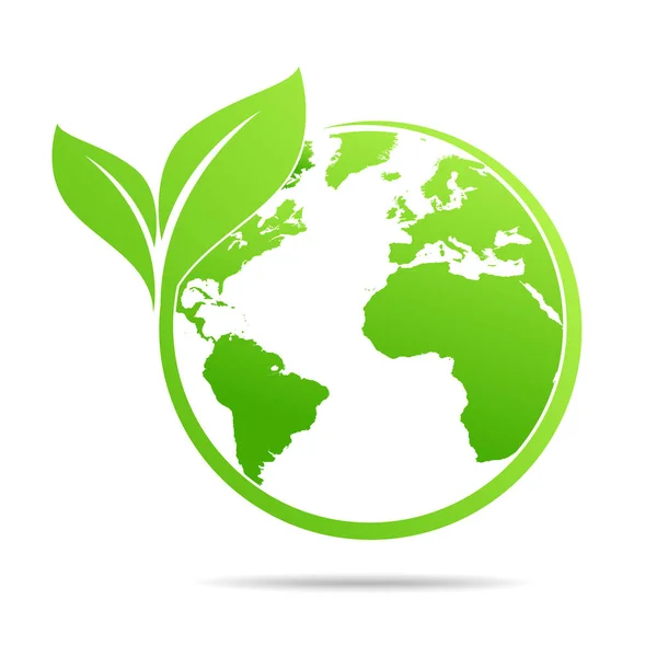 Dünya çevresi, logo tasarrufu ve ekoloji dostu kavram Vektör illüstrasyonu