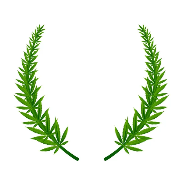 Maconha Cannabis Folha Verde Natureza Logotipo Símbolo Modelo Vector — Vetor de Stock