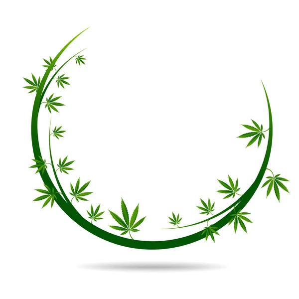 Marijuana Cannabis Leaf Green Nature Logo Symbol Template Vector — Stock Vector