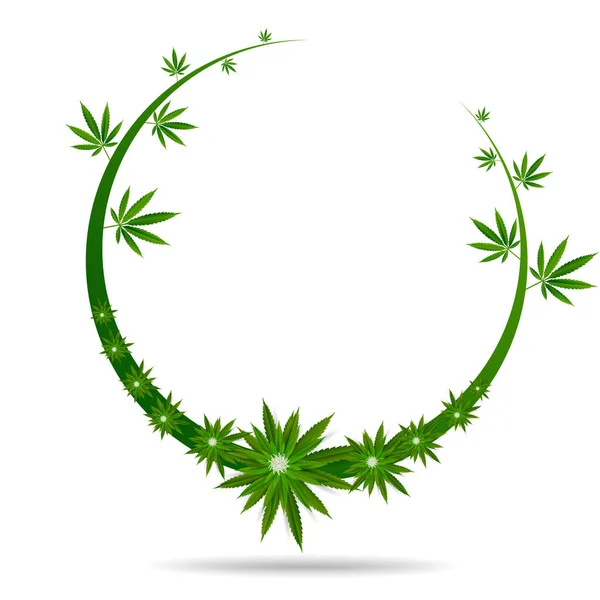 Marijuana Foglie Cannabis Verde Natura Logo Simbolo Modello Vettoriale — Vettoriale Stock