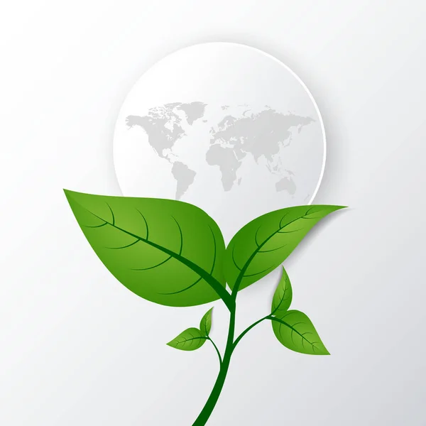 世界環境 ロゴや生態系に優しいコンセプトベクトルイラスト — ストックベクタ