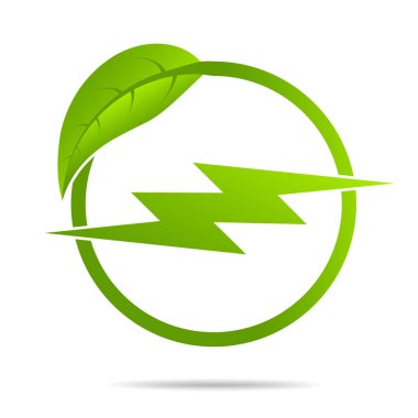 Enerji yeşili elektrik tasarımı simgesi