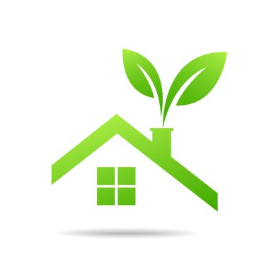 Gayrimenkul, Eko şehir, Ev tasarım vektörü şablonu