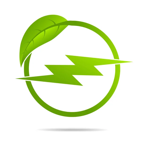 Energía Verde Icono Diseño Electricidad — Vector de stock