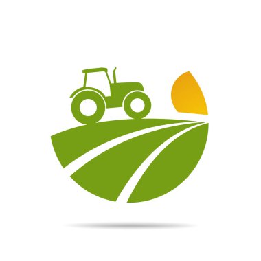 Taze vektör amblemi ve çıkartma çiftliği. Tarım ve tarım, organik gıda, ürün ambalajı için yerel tasarım unsurları