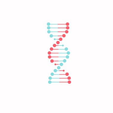DNA ipliği sembolü. Beyaz arkaplanda izole
