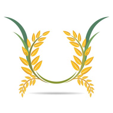 Beyaz ve yazılı buğday, tarımsal vektör çizimi