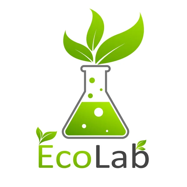 Tubos Ensaio Químicos Com Plantas Verdes Amigável Meio Ambiente Eco — Vetor de Stock