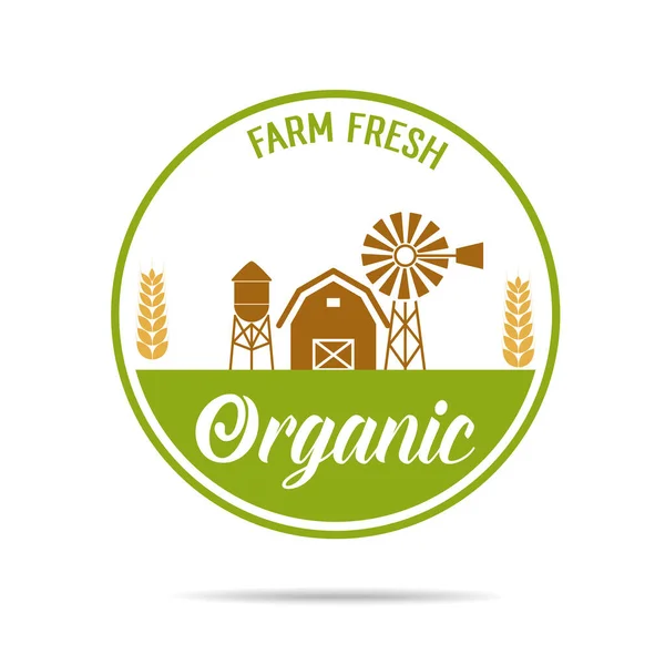 Fazenda Fresca Emblemas Vetoriais Adesivos Agricultura Agricultura Alimentos Biológicos Elementos — Vetor de Stock