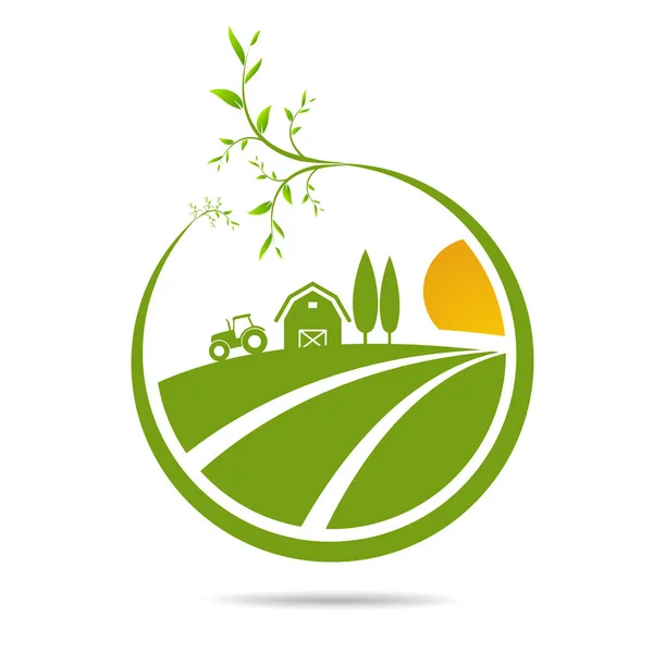 Granja Fresca Emblemas Vectoriales Pegatinas Agricultura Agricultura Alimentos Orgánicos Elementos — Archivo Imágenes Vectoriales