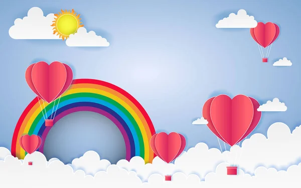 Kartka Walentynki Balon Serce Miłość Zaproszenie Wektor Abstrakcyjne Tło — Wektor stockowy