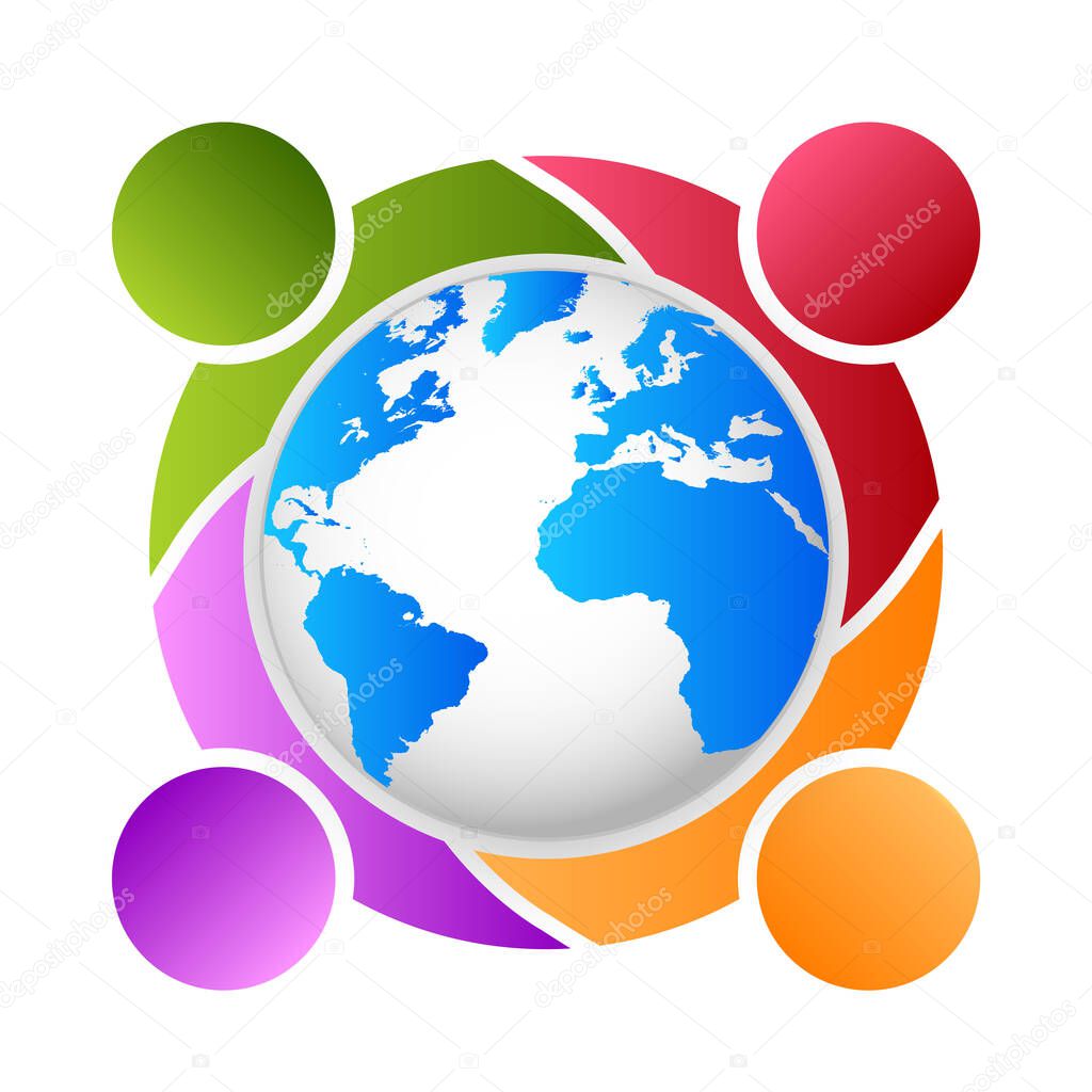Global Leadership Teamwork Solutions Vector