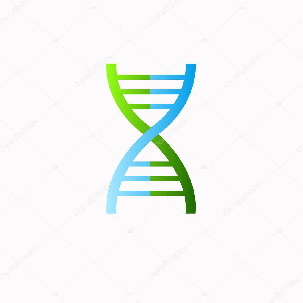 DNA strand symbol. Isolated on white background